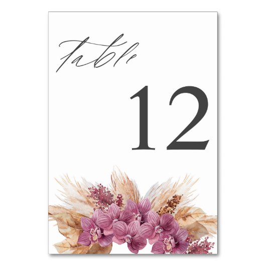 Boho Floral Violet Numéro de table (Par défaut)