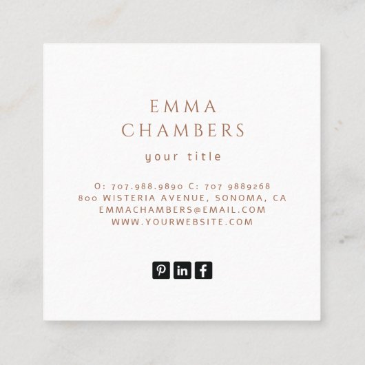 Boho Floral Visitekaartje (Achterkant)