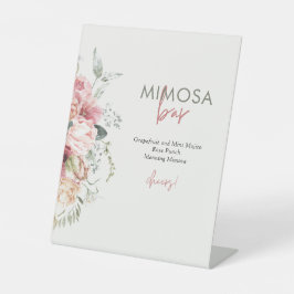 Boho Floral Vrijgezellenfeest Mimosa Bar Reclamebord Met Voetstuk