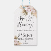 Boho Floral Vrijgezellenfeest Sip Sip Hooray Label Cadeaulabel (Voorkant)