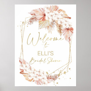 Boho Floral Vrijgezellenfeest Welkomstteken Poster