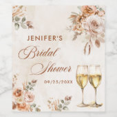 Boho Floral Vrijgezellenfeest Wijn Etiket (Enkel label)