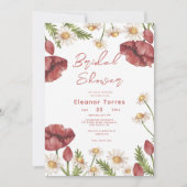 Boho Floral Watercolor Invitation de la douche nup (Devant)
