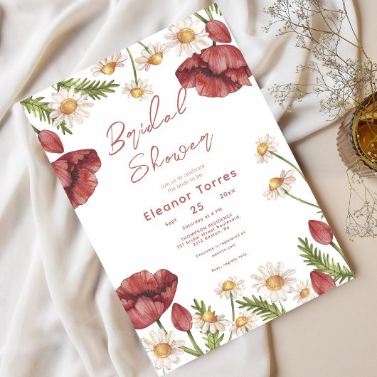 Boho Floral Watercolor Invitation de la douche nup
