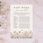 Boho Floral Waterverf Baby Word Scramble Flyer