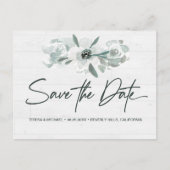 Boho Floral Waterverf Modern Sparen het datumManus Aankondigingskaart (Voorkant)