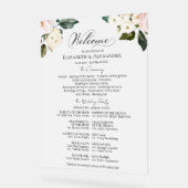 Boho Floral Wedding Ceremony Programma Acryl Teken Bord (Hoek)