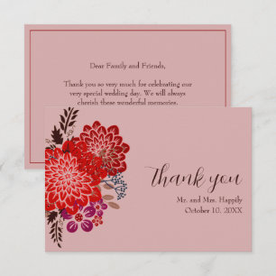 Boho Floral Wedding Dank u kaarten