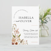 Boho Floral Wedding Enregistrer la date Carte Plat (Debout devant)