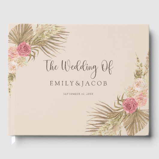Boho Floral Wedding Gastenboek (Voorkant)