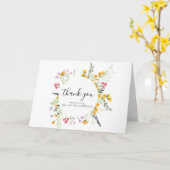 Boho floral Wedding Hartelijk dank Kaart (Gele Bloem)