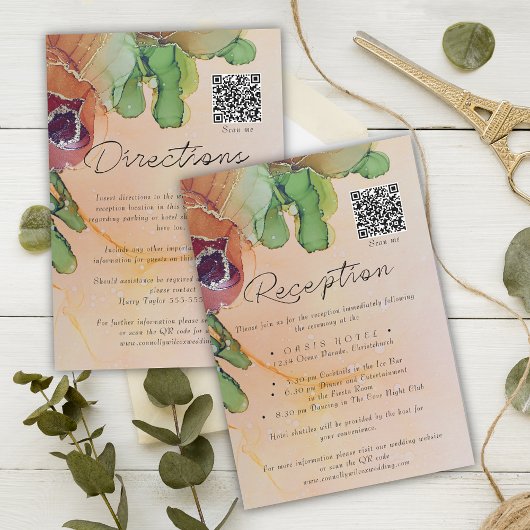 Boho  Floral Wedding Information Kaart