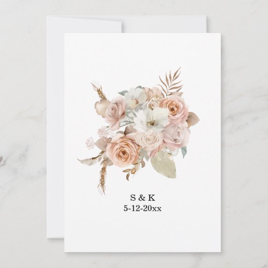 Boho Floral Wedding Invitation (Dos)