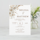 Boho Floral Wedding Invitation (Debout devant)