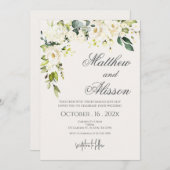 Boho Floral Wedding Invitation (Devant / Derrière)