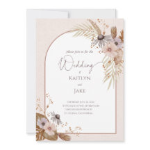 Boho Floral Wedding Invitation