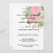Boho Floral Wedding Invitation – Bewerkbare Sjablo Kaart (Voorkant / Achterkant)