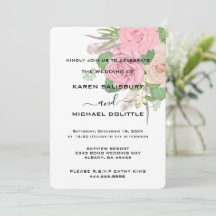 Boho Floral Wedding Invitation – Bewerkbare Sjablo