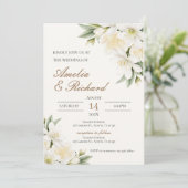 Boho  Floral  Wedding Invitation Kaart (Staand voorkant)