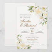 Boho  Floral  Wedding Invitation Kaart (Voorkant / Achterkant)