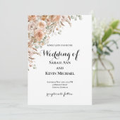 Boho Floral Wedding Invitation Kaart (Staand voorkant)