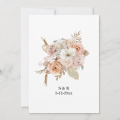 Boho Floral Wedding Invitation Kaart (Achterkant)