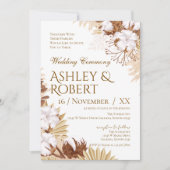 Boho Floral Wedding Invitation Kaart (Voorkant)