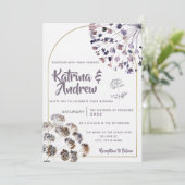 Boho Floral Wedding Invitation Kaart (Staand voorkant)