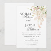 Boho Floral Wedding Invitation Kaart (Voorkant / Achterkant)