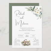 Boho Floral Wedding Invitation Kaart (Voorkant / Achterkant)