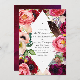 Boho Floral Wedding Kaart