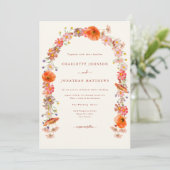 Boho Floral Wedding Kaart (Staand voorkant)