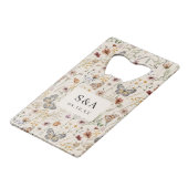 Boho Floral Wedding Kredietkaart Flessenopener (Voorkant Gekanteld)