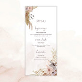 Boho Floral Wedding Menu