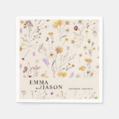 Boho Floral Wedding Napkins Servet (Voorkant)