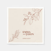 Boho Floral Wedding Napkins Servet (Voorkant)