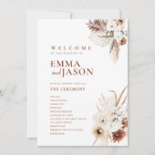 Boho Floral Wedding Programme Kaart (Voorkant)