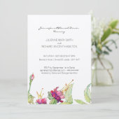 Boho Floral Wedding Repetitie Diner Uitnodigingen (Staand voorkant)