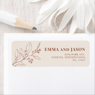 Boho Floral Wedding return-adreslabels Etiket