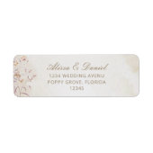 Boho Floral Wedding Return Label (Voorkant)