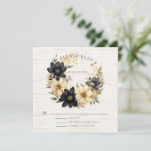 Boho Floral Wedding RSVP Flat Kaart (Staand voorkant)