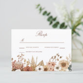 Boho Floral Wedding  RSVP Kaartje (Staand voorkant)
