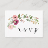 Boho Floral Wedding RSVP QR Code Carte de réponse (Devant)