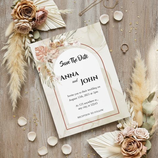 Boho Floral Wedding Save the Date