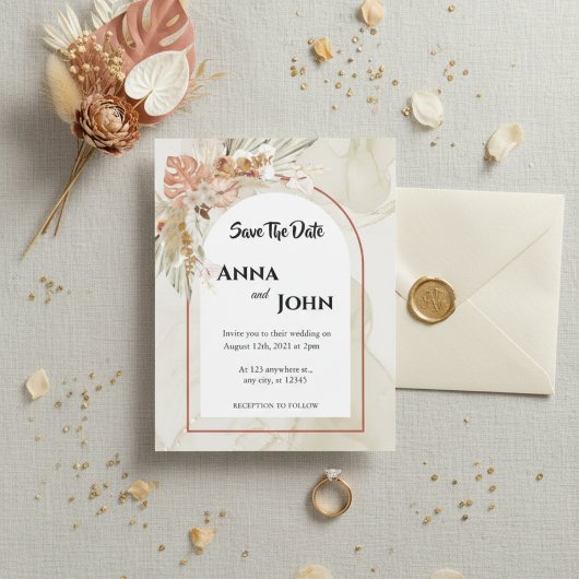 Boho Floral Wedding Save the Date