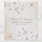 Boho Floral Wedding Wine Label Wijn Etiket (Enkel label)