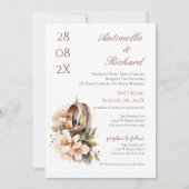 Boho floral wedding with rings  kaart (Voorkant)