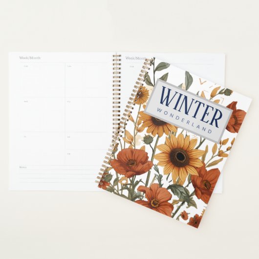 Boho Floral Weekly Planner | Tons Terracotta (Devant avec enveloppe)