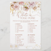 Boho floral Whats in je paarse baby shower game (Voorkant)