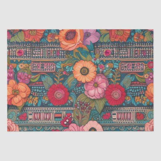 Boho Floral Whimsical Tissuepapier (Voorkant)